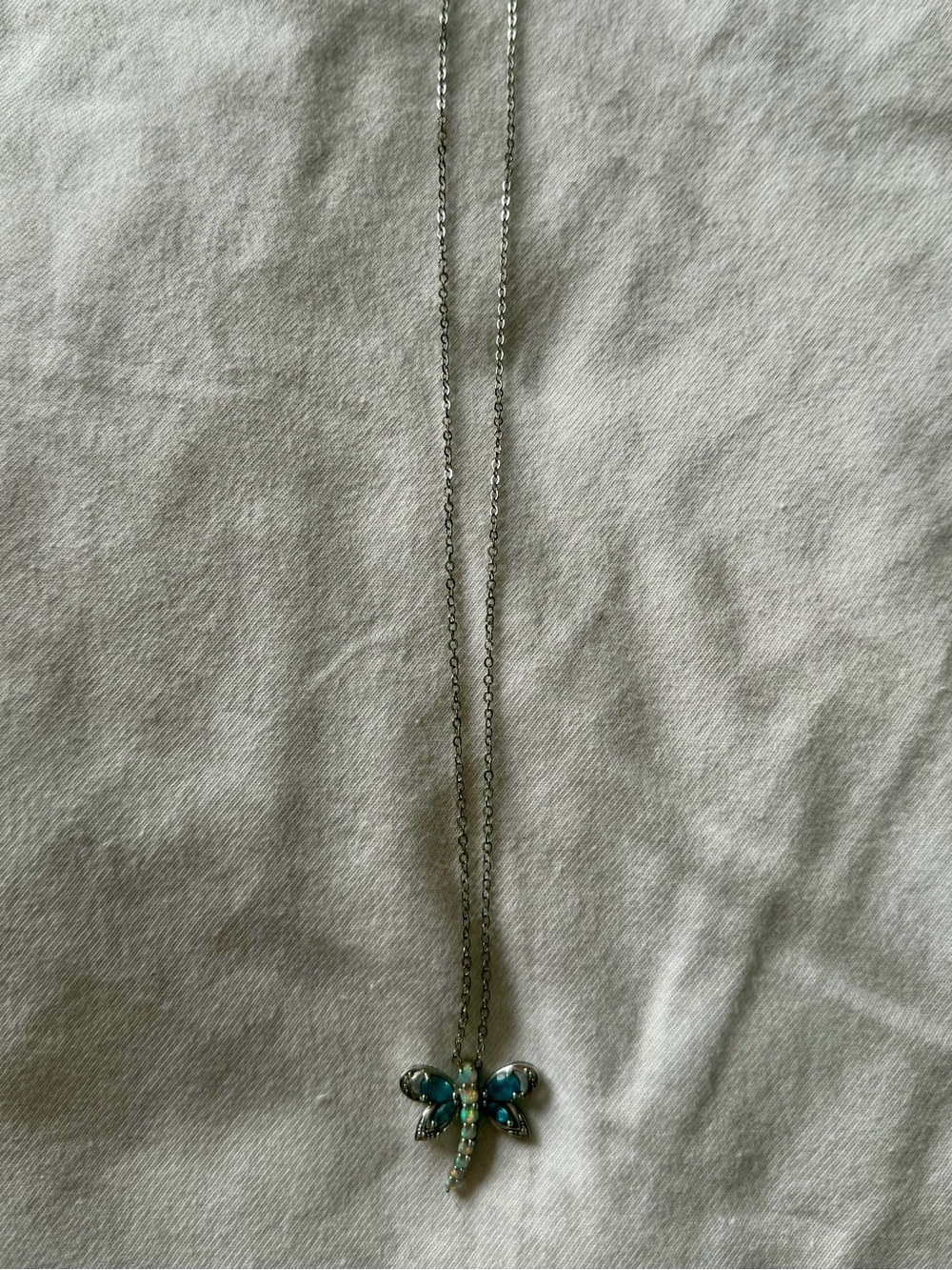 Blue Dragonfly Pendant Necklace - Women's Jewelry 18” chain